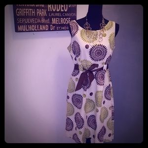 Mandala print white/mint/chocolate dress